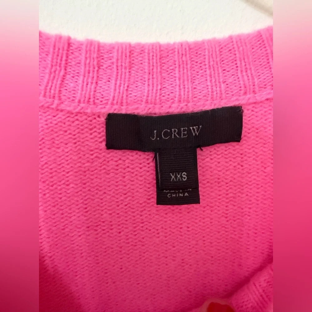 💖 J.Crew 100% Wool Crewneck Sweater – Hot Pink – XXS 💖